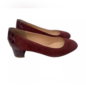 J. Crew  Pumps Croc Embossed Block Heel Size 7.5